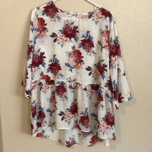 Faded Glory babydoll floral top